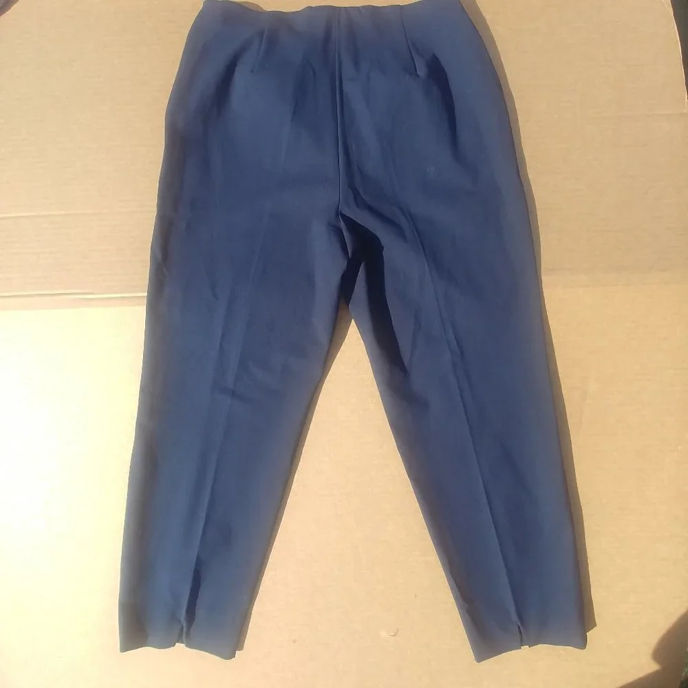 NEW Piazza Sempione navy Audrey cotton cropped pants capris 44 IT - Picture 6 of 12